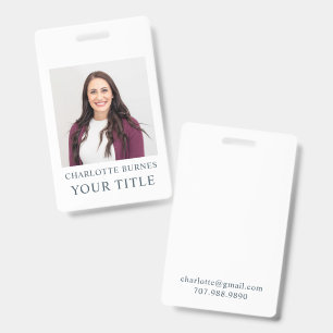 Simple Photo Name Title Badge ID Badge