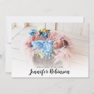 Simple Photo Newborn Baby Birth Announcements