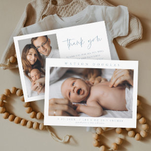 Simple Photo Newborn Baby Photo Birth Thank You Card