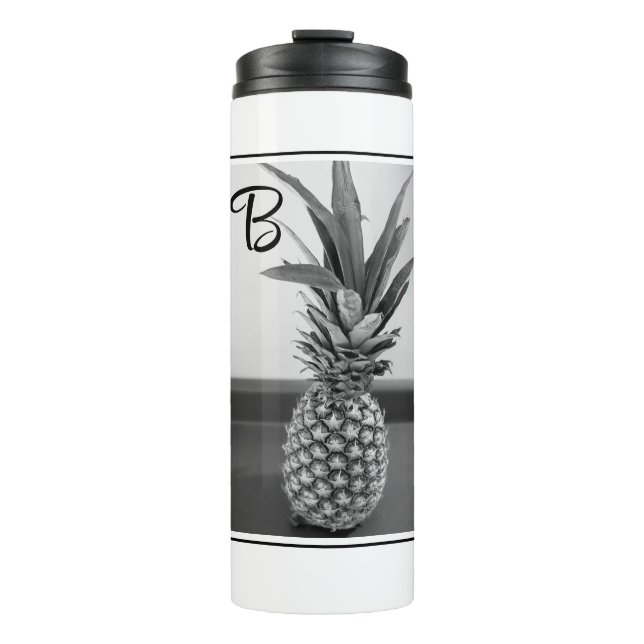 Simple Photo of a Pineapple with Single Initial Thermal Tumbler (Front)