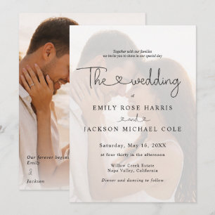 Simple Photo Overlay Wedding Invitation