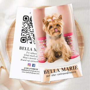 Simple Photo Personalised QR Code Social Media Business Card