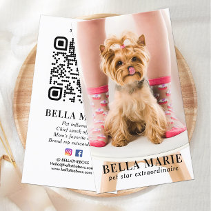 Simple Photo Personalised QR Code Social Media Business Card