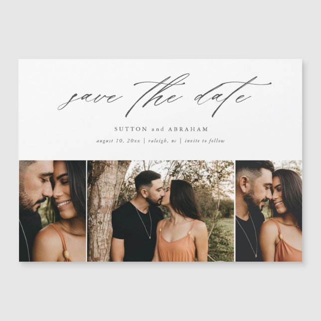 Simple Photo Save the Date Magnetic Card (Front)