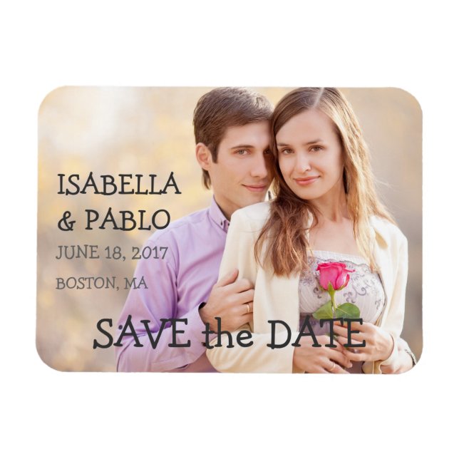 SIMPLE PHOTO SAVE THE DATE | VINTAGE MAGNET (Horizontal)