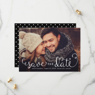 Simple Photo Save the Dates, Hand Lettered Script Date