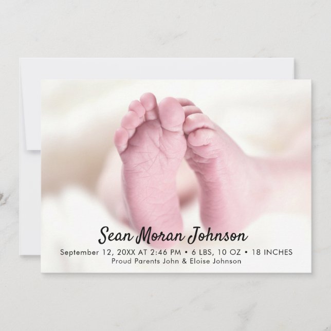Simple Photo Script Birth Announcement (Front)