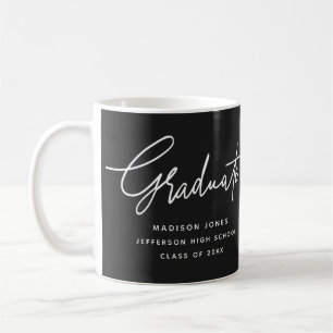 Simple Photo Script Black Graduation  Coffee Mug