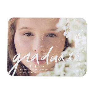 Simple Photo Script Graduation Magnet