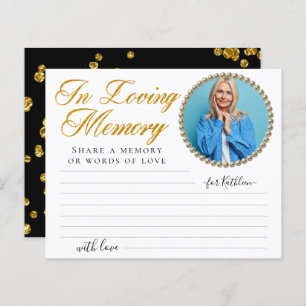 Simple Photo Share a Memory Funeral Card