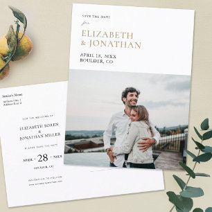 Simple Photo Stylish Modern Save the Date Invite