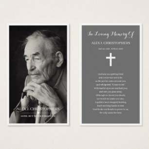 Simple Photo Sympathy Funeral Memorial Prayer Card