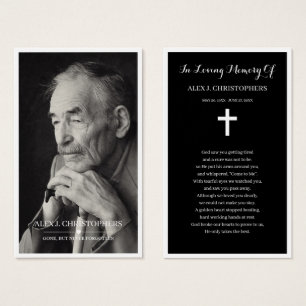 Simple Photo Sympathy Funeral Memorial Prayer Card