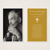 Simple Photo Sympathy Funeral Memorial Prayer Card