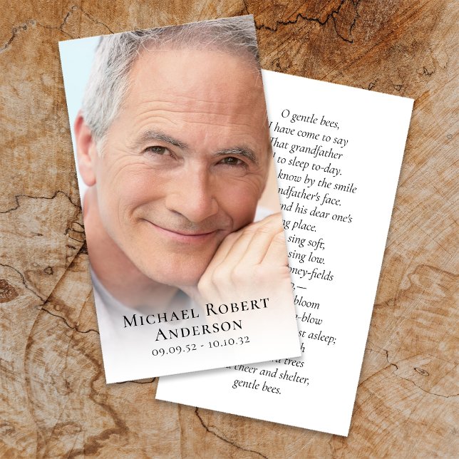 Simple Photo Sympathy Funeral Memorial Prayer Card (Creator Uploaded)