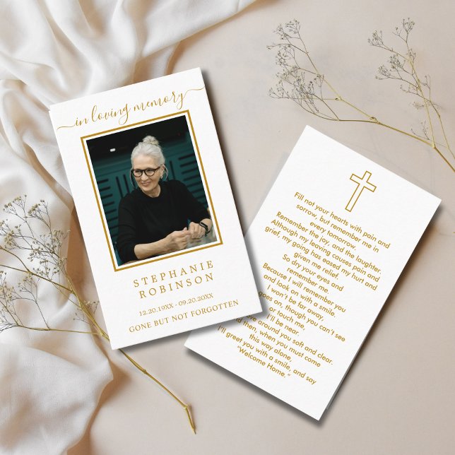 Simple Photo Sympathy Funeral Prayer Card (Creator Uploaded)