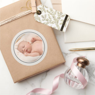 Simple Photo Template Personalised Frame Classic Round Sticker