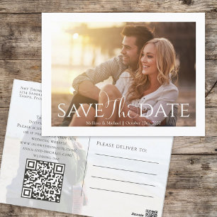 Simple Photo Template Wedding Script Postcard