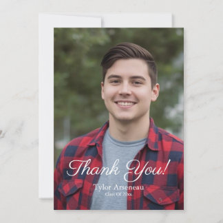 Simple Photo Thank you Graduation Personalize Card