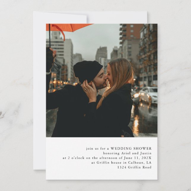 Simple Photo Theme Wedding Shower Invitation (Front)