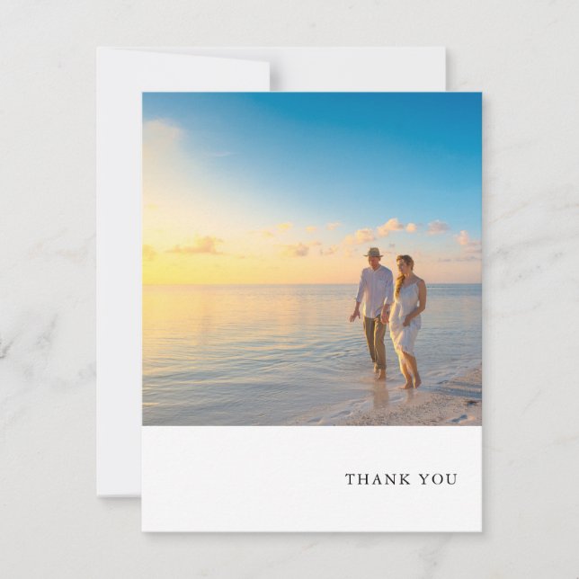 Simple Photo Theme Wedding Thank You Card (Front)