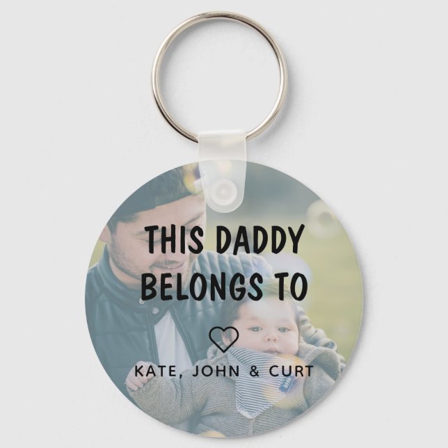 Simple Photo This Daddy Belongs to Father’s Day Key Ring (Front)