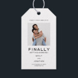 Simple Photo Typography Black White Save The Date Gift Tags<br><div class="desc">Simple and contemporary Save The Date with your photo and minimalist black typography on a white background. Easily personalise the text and replace the photo with your own. A photo cropped to square before uploading will work best so your subject fits correctly in the placeholder. You can also change the...</div>