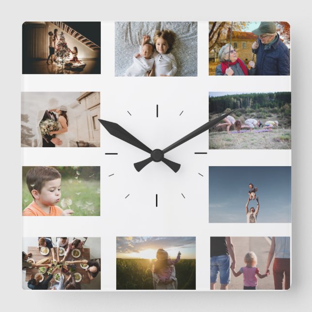 Simple Photo Wanclock Template Square Wall Clock (Front)