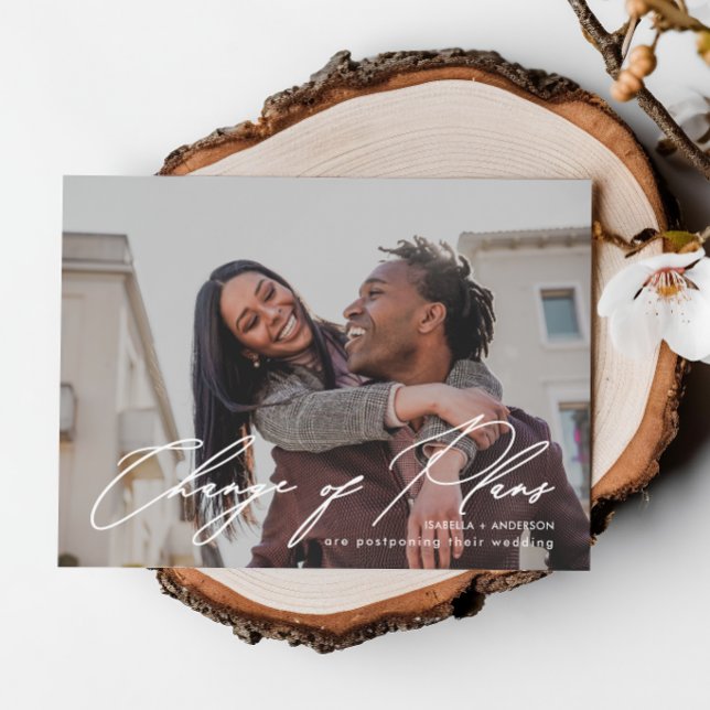 Simple Photo Wedding Change of Plans with New Date Announcement (Creator Uploaded)