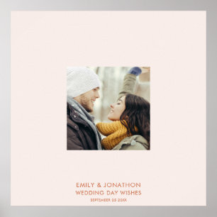 Simple Photo Wedding Cream Signature Poster