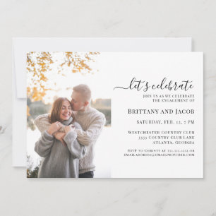 Simple Photo Wedding Engagement Party Invitation