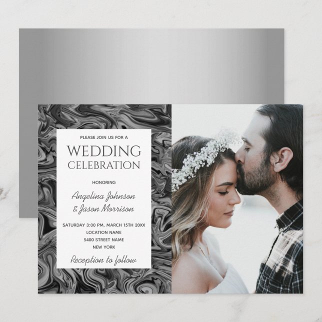 Simple Photo Wedding Invitation (Front/Back)
