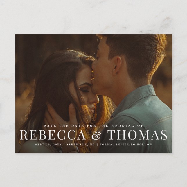 Simple Photo Wedding Invitation postcard (Front)