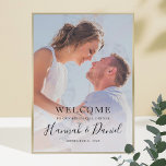 Simple Photo Wedding Rehearsal Dinner Welcome Poster<br><div class="desc">This simply chic wedding rehearsal dinner welcome poster features your favourite photo and black text, including your first names in a lively whimsical script. You can change the font and the wording to suit your style. Depending on the colour of your photo, you might prefer white text-in that case, please...</div>