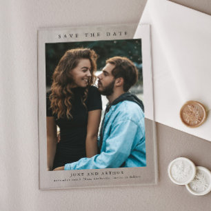 Simple Photo Wedding Save the Date Acrylic Invitations