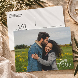 Simple Photo Wedding Save the Date Announcement Postcard