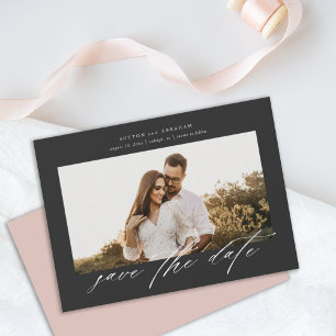 Simple photo wedding save the date invitation