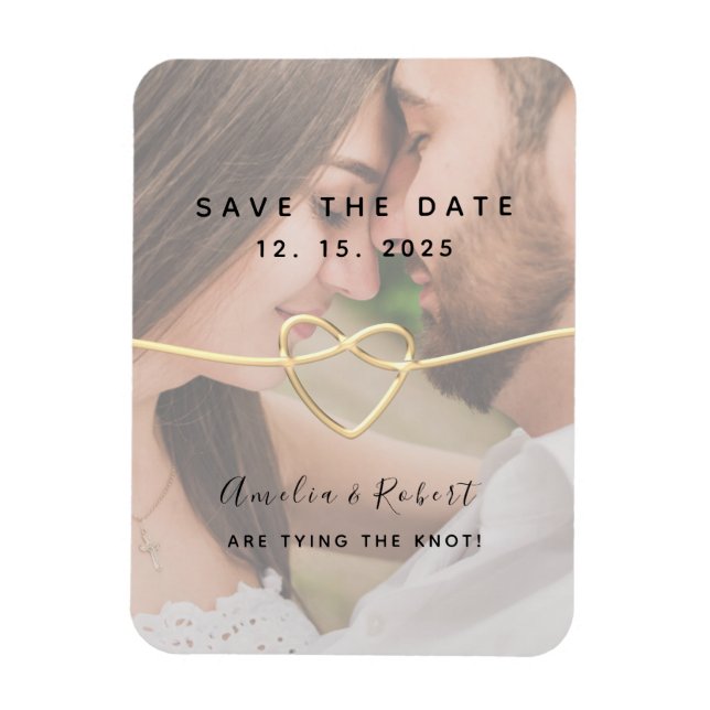 Simple Photo Wedding Save The Date Magnet (Vertical)