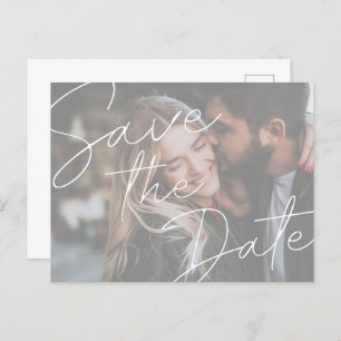Simple Photo wedding save the date postcard