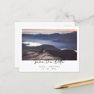 Simple Photo wedding save the date postcard