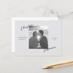 Simple Photo wedding save the date postcard