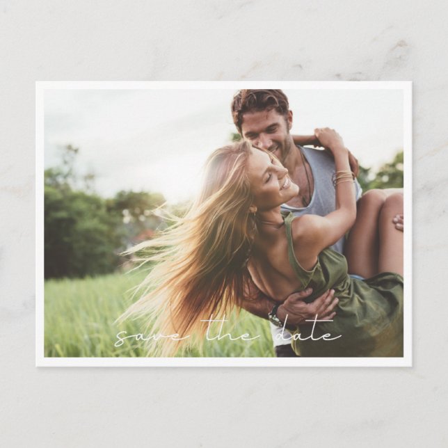 Simple Photo Wedding Save the Date Postcard (Front)