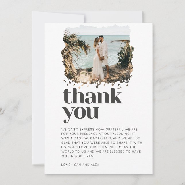 Simple Photo Wedding Thank You (Front)