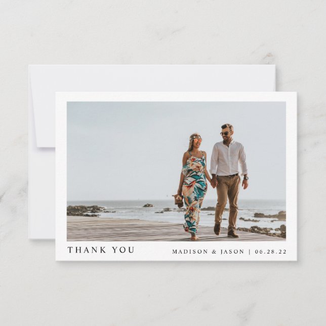 Simple Photo Wedding Thank You Card (Front)