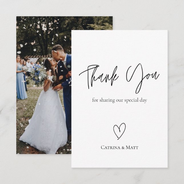 Simple Photo Wedding Thank You Card (Front/Back)