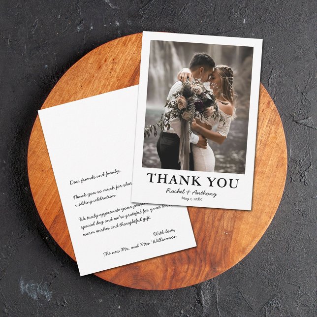 Simple Photo Wedding Thank You Card (Small simple photo wedding thank you cards)