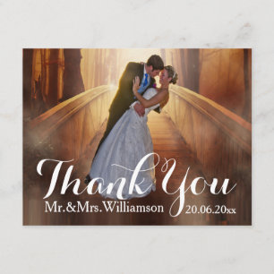 Simple Photo Wedding Thank You Card