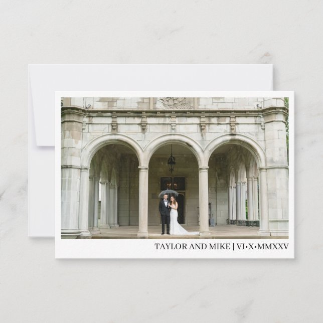 Simple Photo Wedding Thank You Card Landscape (Front)