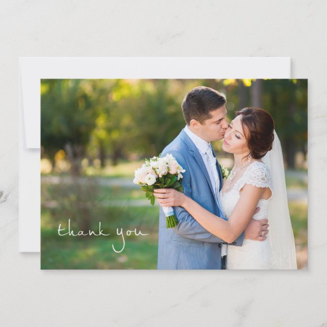 Simple Photo Wedding Thank You Note Cards (Front)