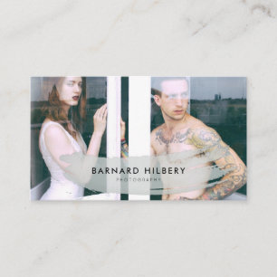 Simple Photograper Grey Brush Stroke Business Card